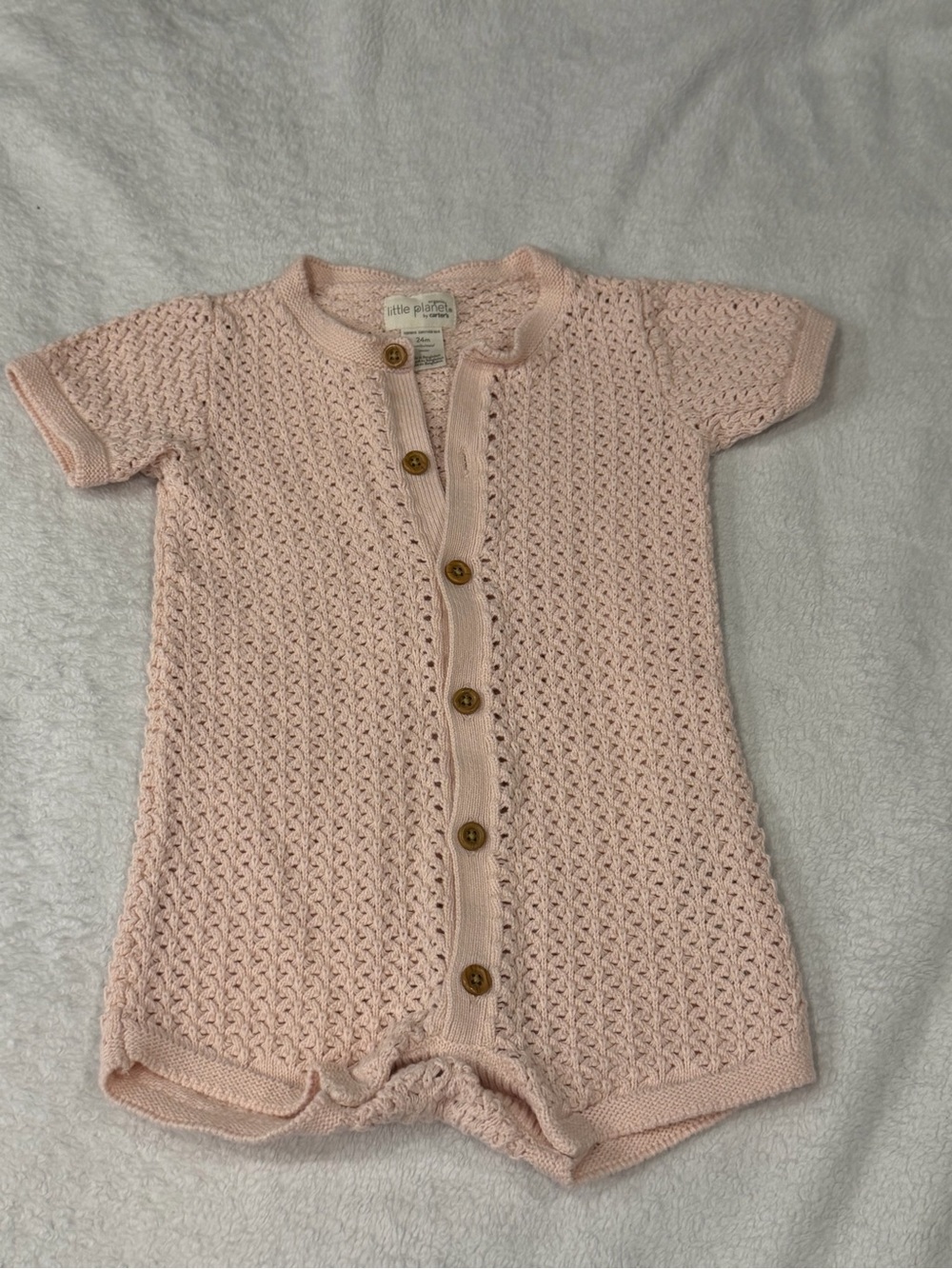 Little Planet Pink Knit One-Piece Romper